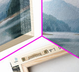 Carters Lake Georgia Framed Canvas Print, Panoramic Lake House Decor, Wall Art, Travel Poster, Rustic Lake Painting, Nature Art