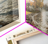 Cayuga Lake New York Framed Canvas Print, Lake House Art, Panoramic Travel Poster, Wide Wall Art, Modern Lake Painting, Home Decor