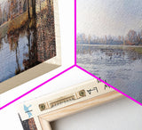 Choctaw Lake Mississippi Framed Canvas Print, Lake House Art, Panoramic Wide Wall Art, Travel Poster, Rustic Lake Painting, Home Decor