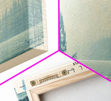 Churchill Lake Framed Canvas Print, Panoramic Lake House Decor, Wide Wall Art, Travel Poster, Modern Lake Painting, Nature Art