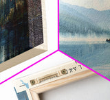 Clear Lake Framed Canvas Print, Lake House Art, Panoramic Wide Art, Travel Poster, Rustic Lake Painting, Home Decor