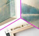 Clearwater Lake Framed Canvas Print, Lake House Art, Panoramic Travel Poster, Wide Wall Art, Modern Lake Painting, Home Decor