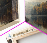 Cormorant Lake Framed Canvas Print, Lake House Decor, Panoramic Wide Art, Travel Poster, Rustic Lake Painting, Home Decor