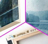 Cormorant Lake Framed Canvas Print, Lake House Decor, Panoramic Wide Art, Travel Poster, Rustic Lake Painting, Home Decor