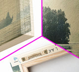 Crooked Lake Michigan Framed Canvas Print, Lake House Art, Panoramic Wall Art, Travel Poster, Minimalist Lake Painting, Home Decor