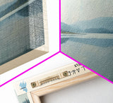 Dore Lake Framed Canvas Print, Lake House Decor, Panoramic Wall Art, Travel Poster, Rustic Lake Painting, Home Decor