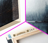 East Lake Oregon Framed Canvas Print, Panoramic Lake House Decor, Wall Art, Travel Poster, Rustic Lake Painting, Home Decor