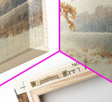 Jordan Lake North Carolina Framed Canvas Print, Lake House Art, Panoramic Travel Poster, Wall Art, Stunning Lake Painting, Home Decor