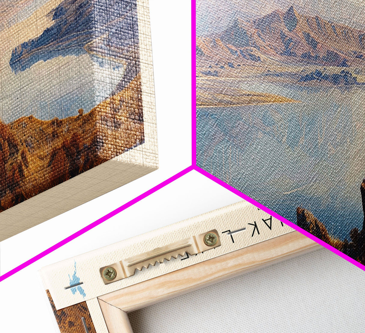 Kamilukuak Lake Framed Canvas Print, Lake House Decor, Panoramic Wall Art, Travel Poster, Captivating Lake Painting, Nature Art