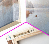 Kasba Lake Framed Canvas Print, Lake House Decor, Panoramic Wall Art, Travel Poster, Beautiful Lake Painting, Home Decor