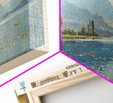 Keller Lake Framed Canvas Print, Panoramic Lake House Decor, Wall Art, Travel Poster, Scenic Lake Painting, Nature Art