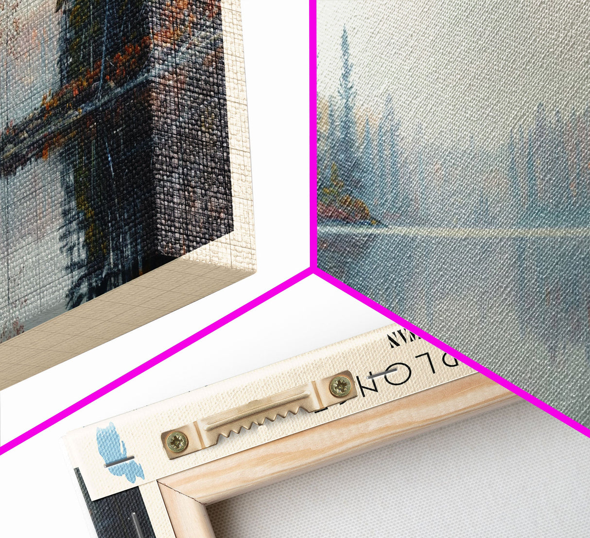 Lac La Plonge Lake Billy Chinook Oregon Framed Canvas Print, Panoramic Lake House Decor, Wall Art, Travel Poster, Scenic Lake Painting, Home Decor