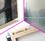 Lac La Plonge Lake Billy Chinook Oregon Framed Canvas Print, Panoramic Lake House Decor, Wall Art, Travel Poster, Scenic Lake Painting, Home Decor