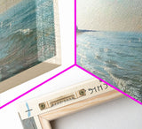 Lake Michigan Framed Canvas Print, Lake House Decor, Panoramic Wall Art, Travel Poster, Beautiful Landscape Painting, Bedroom Decor