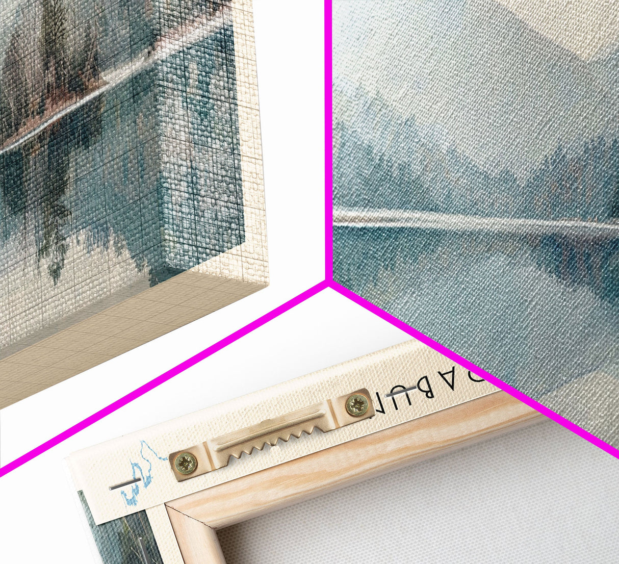 Lake Rabun Georgia Framed Canvas Print, Lake House Decor, Panoramic Wall Art, Travel Poster, Serene Landscape Painting, Living Room Decor