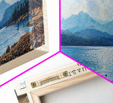 Lake Shasta, Boho Art, Beautiful Landscape, Travel Poster Art, Wall Art, Home Decor, Nature Scene, Lake Painting, Minimalist Art, Rustic Art, Travel Print, Framed Canvas Print, Lake House Decor, Panoramic Print