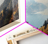 Lake Sonoma California Framed Canvas Print, Lake House Decor, Panoramic Wall Art, Travel Poster, Stunning Landscape Painting, Contemporary Art