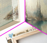 Lake Superior Framed Canvas Print, Lake House Decor, Panoramic Wall Art, Travel Poster, Beautiful Landscape Painting, Modern Art