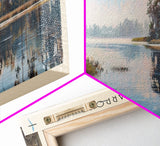 Lake Tarpon Florida Framed Canvas Print, Lake House Decor, Panoramic Wall Art, Travel Poster, Beautiful Landscape Painting, Living Room Decor