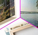 Lake Tawakoni Texas Framed Canvas Print, Lake House Decor, Panoramic Wall Art, Travel Poster, Stunning Landscape Painting, Bedroom Decor