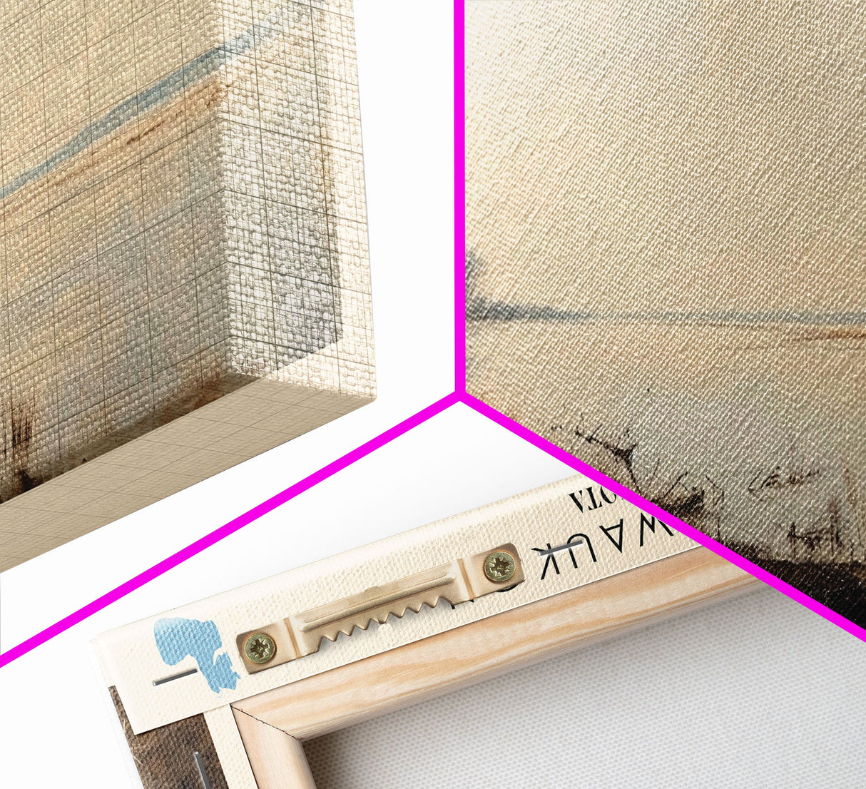 Lake Tewaukon North Dakota Framed Canvas Print, Lake House Decor, Panoramic Wall Art, Travel Poster, Scenic Landscape Painting, Contemporary Art