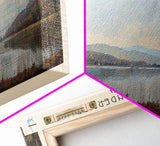 Lake Thunderbird Oklahoma Framed Canvas Print, Lake House Decor, Panoramic Wall Art, Travel Poster, Scenic Landscape Painting, Bedroom Decor