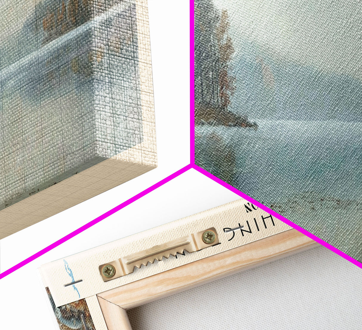 Lake Washington Washington Framed Canvas Print, Lake House Decor, Panoramic Wall Art, Travel Poster, Landscape Painting, Living Room Decor