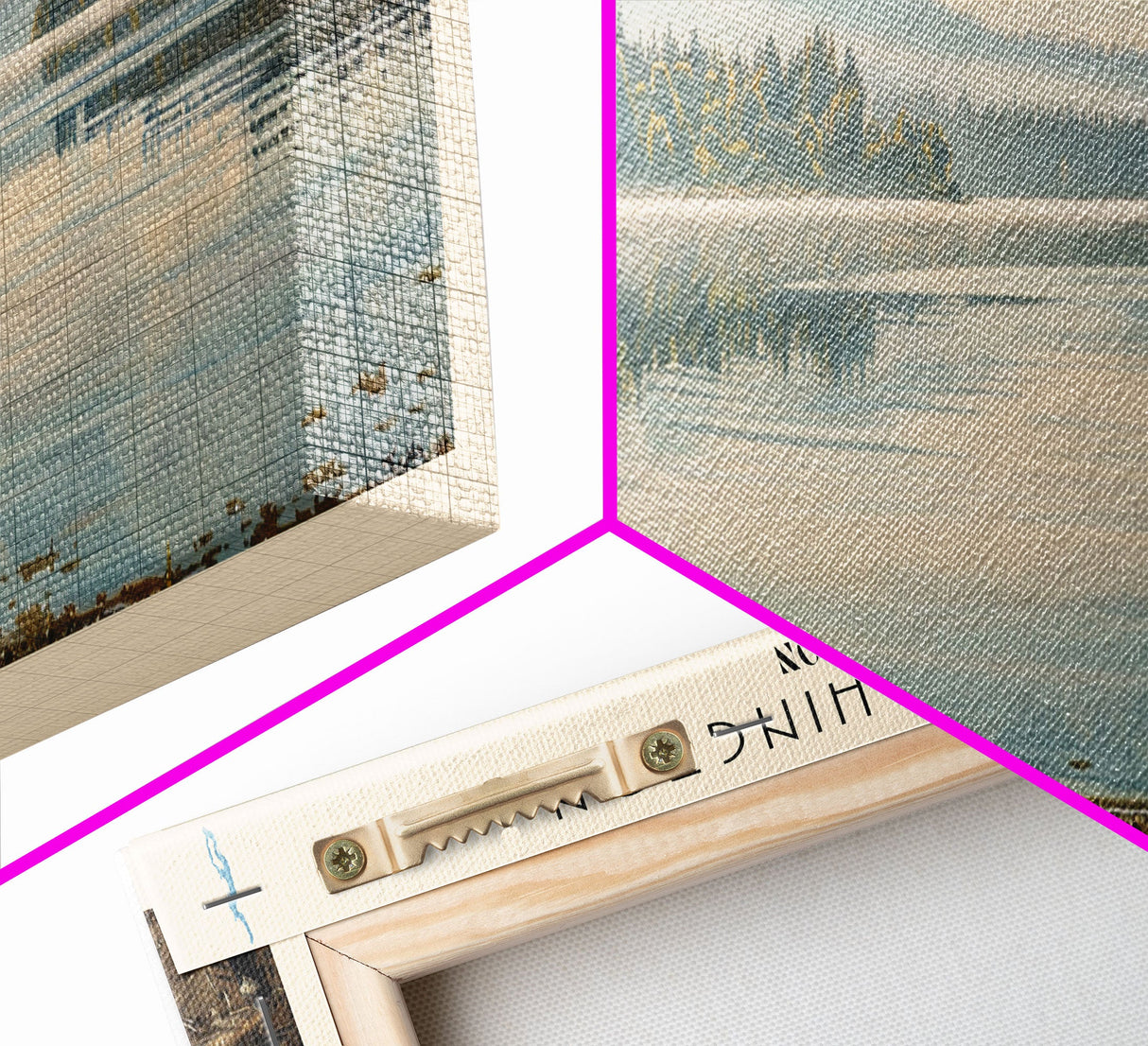 Lake Washington Framed Canvas Print, Lake House Decor, Panoramic Wall Art, Travel Poster, Scenic Landscape Painting, Bedroom Decor