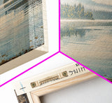 Lake Washington Framed Canvas Print, Lake House Decor, Panoramic Wall Art, Travel Poster, Scenic Landscape Painting, Bedroom Decor