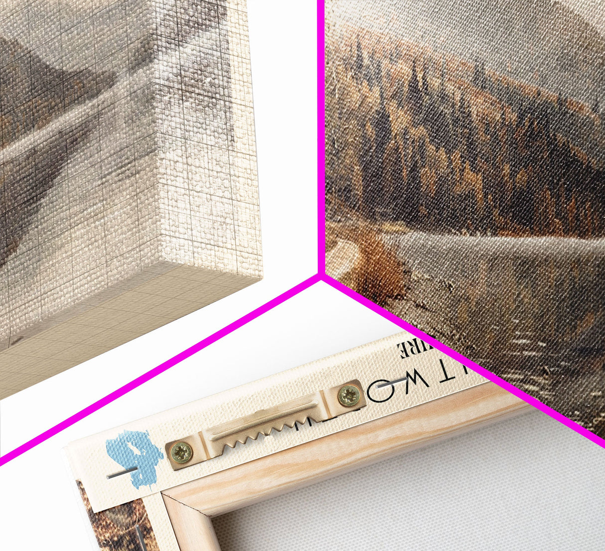 Lake Wentworth New Hampshire Framed Canvas Print, Lake House Decor, Panoramic Wall Art, Travel Poster, Scenic Landscape Painting, Rustic Art