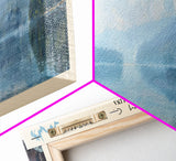 Lake William C Bowen South Carolina Framed Canvas Print, Lake House Decor, Panoramic Wall Art, Travel Poster, Landscape Painting, Bedroom Decor