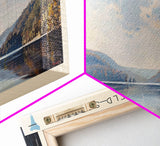 Lake Winfield Scott Georgia Framed Canvas Print, Lake House Decor, Panoramic Wall Art, Travel Poster, Scenic Landscape Painting, Rustic Art