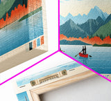 Hawley Lake Arizona Framed Canvas Print, Panoramic Art, Midcentury Modern, Pop Art, Bedroom Decor, Travel Poster, Artistic Decor, Home Decor