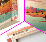 Heron Lake New Mexico Framed Canvas Print, Panoramic Art, Midcentury Modern, Pop Art, Bedroom Decor, Travel Poster, Artistic Decor, Home Decor