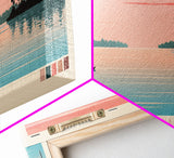 Lake Apopka Florida Framed Canvas Print, Panoramic Art, Midcentury Modern, Pop Art, Living Room Wall Art, Travel Poster, Lake House Decor