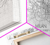 Milan City Map, Italy Map, Map Art, Minimalist Wall Art, Wall Art, Canvas Art, Europe Wall Art, Italy Wall Art, Above Bed Art, Gift Ideas
