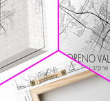 Moreno Valley City Map, California Map, Map Art, Minimalist Wall Art, Wall Art, Canvas Art, Horizontal Print, PHD Graduation Gift, Office