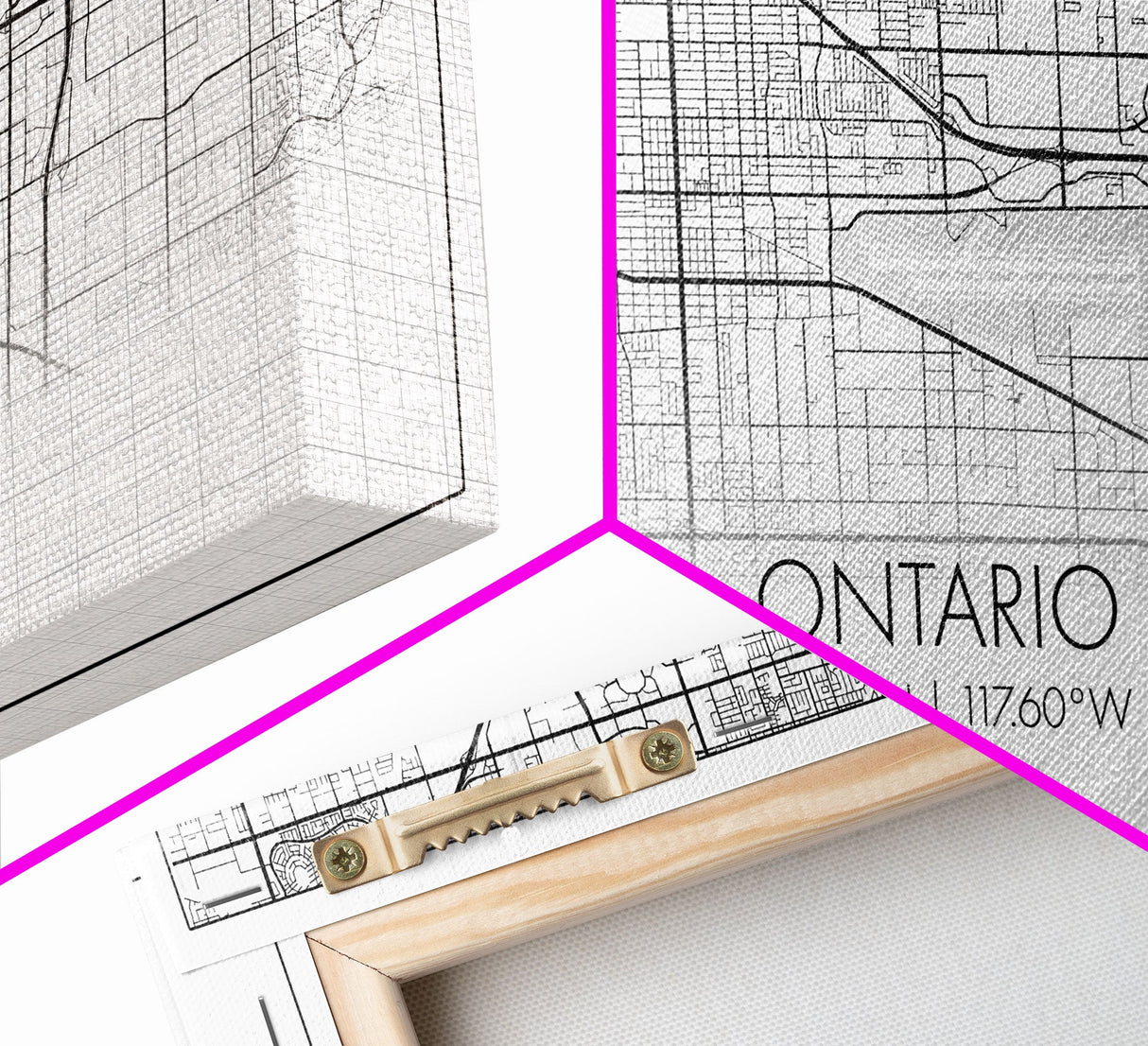 Ontario City Map, California Art, Map Print, Minimalist Wall Art, Wall Art, Canvas Art, Teen Birthday Gift, Trendy Wall Art, Horizontal Art