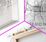 Overland Park City Map, Kansas Art, Map Print, Minimalist Wall Art, Wall Art, Canvas Art, Gift For Realtor, Boho Wall Hanging, Southern Art