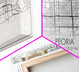 Peoria City Map, Arizona Art, Map Print, Minimalist Wall Art, Wall Art, Canvas Art, Trendy Wall Art, Moving Gift, Boys Bedroom Décor, Prints