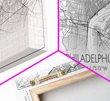 Philadelphia City Map, Pennsylvania Art, Map Print, Minimalist Wall Art, Wall Art, Canvas Art, Gift For The Home, Bedroom Wall Art, Office