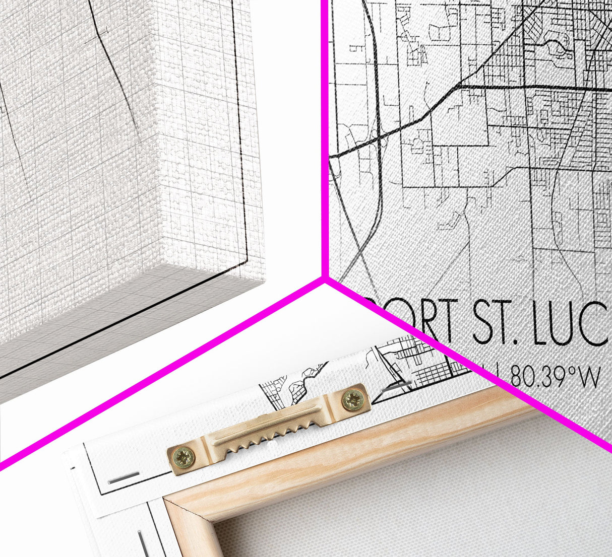 Port St Lucie City Map, Florida Art, Map Print, Minimalist Wall Art, Wall Art, Canvas Art, Rustic Wall Art, Birthday Gift, Dorm Room Décor