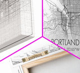 Portland City Map, Oregon Art, Map Print, Minimalist Wall Art, Wall Art, Canvas Art, New Home Gift, Gaming Wall Décor, Man Cave Art, Prints