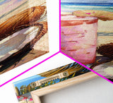 Tropical Kitchen Wall Art Print Framed on Canvas, Colorful Bar Wall Art Print, Tall and Narrow Framed Coastal Wall Art for Kitchen and Bar