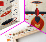 Art Deco Rocket Ship Atomic Age Wall Art, Retro MCM Inspired Framed Canvas Print, Mid-century Modern Nursery Decor