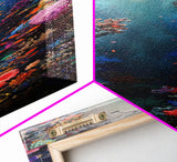 Deep Sea Adventure with Colorful Coral Reefs, Skinny and Tall Art, Stunning Framed Canvas Print, Underwater Landscape Wall Art
