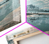 Urban Skyline with Majestic Mountain Background, Contemporary Cityscape Framed Canvas Print, Ideal for Modern Urban Wall Art