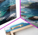 Idyllic Island Shoreline With Crystal Waters, Farmhouse Art For Modern Homes, Boho And Minimalist Wall Art In Tall Canvas Print