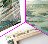 Tranquil Mountain Stream Surrounded by Autumn Leaves on Tall Vertical Japanese-Inspired Canvas Print for Nature Lovers