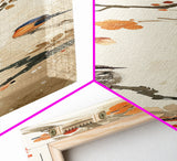Japanese Art Inspired by Tranquil Birds and Blossoms, Framed Canvas Print for Tall Skinny Art Lovers in Ukiyo-e Style
